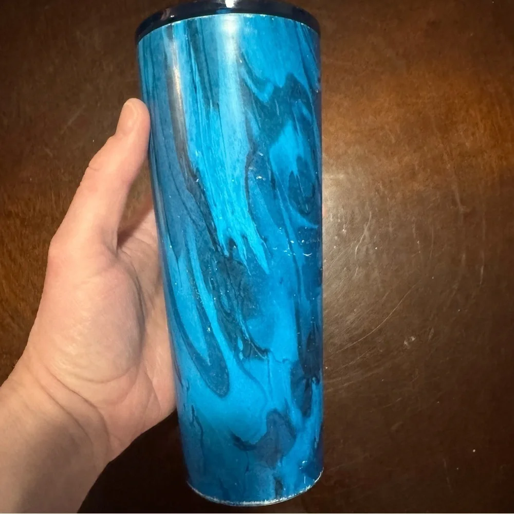Starbucks Blue Marble Stainless Steel Tumbler 24 Oz Cold Cup Venti 2018 + More